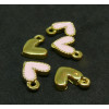 Pendentifs Coeur style emaillé 10 mm Rose metal couleur Doré