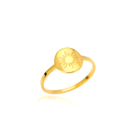Bague Soleil  en ACIER INOXYDABLE 304 coloris Doré Taille 7