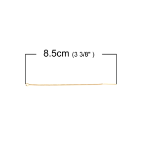 Chaines pour boucle d'oreille 85mm,  Maille Fine en Cuivre finition Doré 18KT