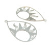 Estampes pendentif filigrane grande Goutte Soleil 47mm métal finition Argent Platine