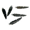 Estampes - pendentif filigrane Plumes 5 par 21mm - laiton coloris NOIR