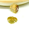 Pendentif Feuille de Montserrat 20.5mm en Acier Inoxydable Chirurgical 316 couleur Doré 24KT, Placage Ionique