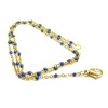 Collier 45,5 cm émaillé Bleu Nuit- maille fine 2 mm - Acier Inoxydable - base Doré