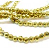 Perles Hématite Rondes Facettées 3 mm métallisées coloris Doré