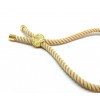 Support bracelet Intercalaire cordon Nylon ajustable avec accroche  Laiton Doré 18KT Coloris Beige