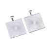 Supports de pendentif CARRE 25mm Laiton Qualité Extra Argent Vif