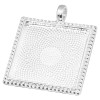 Supports de pendentif CARRE 25mm Laiton Qualité Extra Argent Vif
