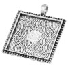 Supports de pendentif Carré 25mm Laiton Argent Antique