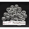 Cabochons en verre 12mm, fond plat effet loupe