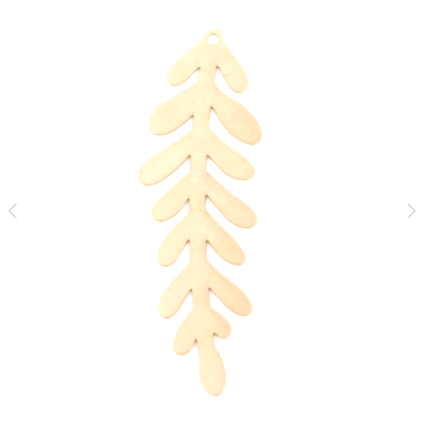Estampes - pendentif filigrane Feuille 16 par 51mm - métal finition DORE