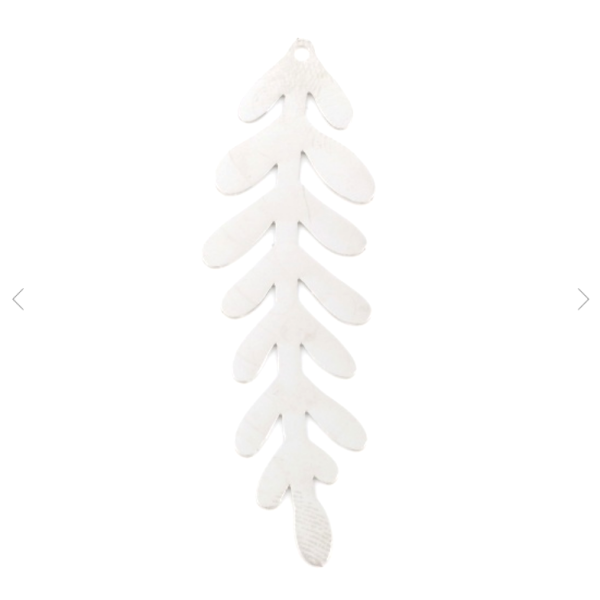 Estampes - pendentif filigrane Feuille 16 par 51mm - métal finition Argenté