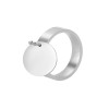 Bague avec médaille à graver 10mm en ACIER INOXYDABLE coloris Argenté Taille 9 Placage Ionique
