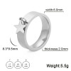 Bague avec ETOILE 9,5mm en ACIER INOXYDABLE coloris Argenté Taille 7 Placage Ionique