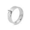 Bague avec Plume 10mm en ACIER INOXYDABLE coloris Argenté Taille 7 Placage Ionique