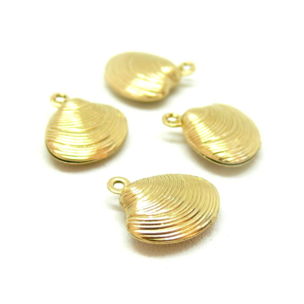 Pendentifs Coquillage 13 mm – Acier Inox 304 – Doré