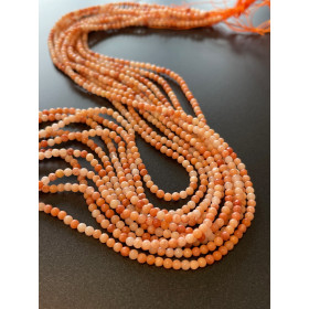 Perles rondes 3 mm Aventurine Rose Pêche