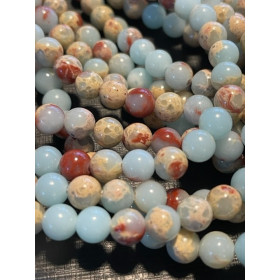 Perles ronde 8mm Jaspe Aqua Terra