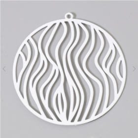 Estampes Forme Géométrique Rond travaillé 36 mm Laser cut Métal Blanc