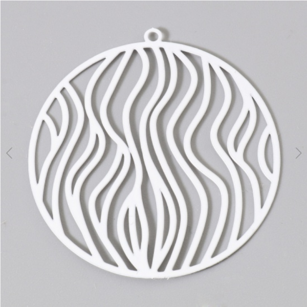Estampes Forme Géométrique Rond travaillé 36 mm Laser cut Métal Blanc