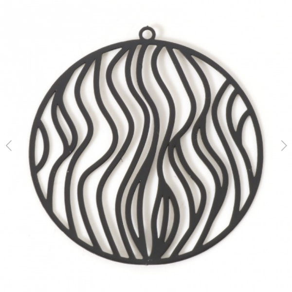 Estampes Rond Géométrique travaillé 36mm – Laser cut Métal Noir