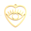 Pendentif  forme Coeur avec Oeil de la protection, Grigri 26mm Acier Inoxydable finition Doré