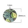 Pendentifs, breloques stardust Ronde 20mm, Feuille Doré