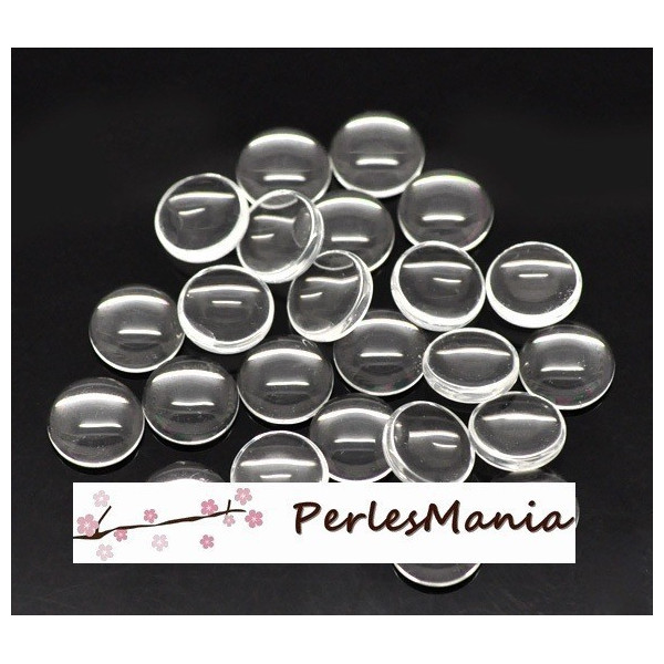 CABOCHONS RONDS18mm EN VERRE DOMES TRANSPARENTS , DIY