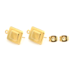 Boucles d'oreille puce Rectangle 10 par 16mm avec attache en Acier Inoxydable 304 avec embouts papillon finition DORE