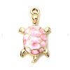 Pendentifs résine style émaillés Tortue 24mm sur une base en métal Doré