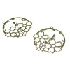 Estampes pendentif filigrane Bouquet de fleur 30mm métal couleur Doré