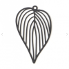 Estampes pendentifs Feuille Exotique Ajourées 42mm métal couleur Noir