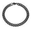 Bracelet Gourmette 22 cm - maille 7mm - en Acier Inoxydable 304 coloris Noir