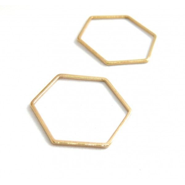 Pendentifs Connecteurs HEXAGONE 13.5 mm Doré en Acier Inoxydable 304 pour bijoux raffinés