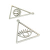 Pendentifs  forme Triangle avec Oeil de la protection, Grigri 27mm Acier Inoxydable finition Argent Platine