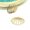 Pendentifs Coquillage 26mm en Laiton finition Doré 18KT