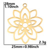 Pendentifs Fleur 25mm – Acier Inoxydable 304 Doré à l'or fin 18K, Placage Ionique