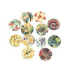 Pendentifs breloques Stardust Ronde 20mm Fleur Doré