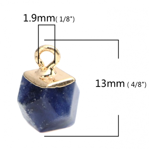 Pendentif Pierre Irrégulière 10mm - Lapis Lazuli  métal Doré