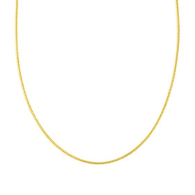 Collier 42cm - maille serpent 1 mm - Cuivre finition  Doré 18KT