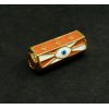 Perle intercalaire Tube Hexagonale  BOHO Oeil de la protection 22 par 10mm métal doré