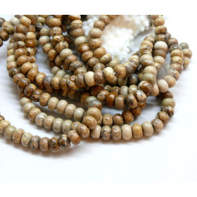 Perles Rondelles 6x4 mm Jaspe Paysage Coloris 08