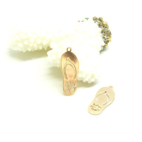 Pendentifs Sandales d'été 23mm Laiton plaqué OR 18KT