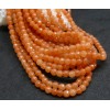 Perles rondes Agate Facettées 3 mm Orange Pastel