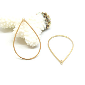 Pendentif Connecteur, Goutte forme Géométrique 40.5mm en Acier Inoxydable finition Doré 24KT Placage Ionique