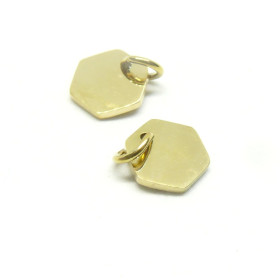 Pendentifs avec Anneau Hexagone 9mm – Acier Inoxydable 304 Doré