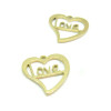Pendentifs Coeur Love 15mm, Acier Inoxydable  304 finition Doré placage Ionique sous vide