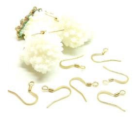 Boucles d'oreille Crochets 17 mm ACIER INOXYDABLE 304 finition Doré Placage Ionique
