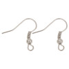Boucles d'oreille crochets hameçons et bille laiton finition ARGENT PLATINE