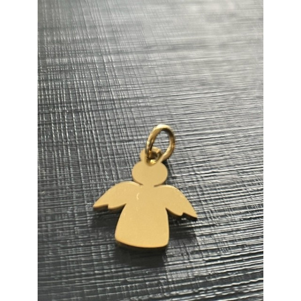 Pendentif Ange avec Anneau 18mm  Acier Inoxydable 304 finition Doré