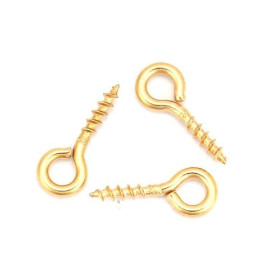 Pitons à Visser 8x4mm – Acier Inoxydable Doré à l'or fin 18K